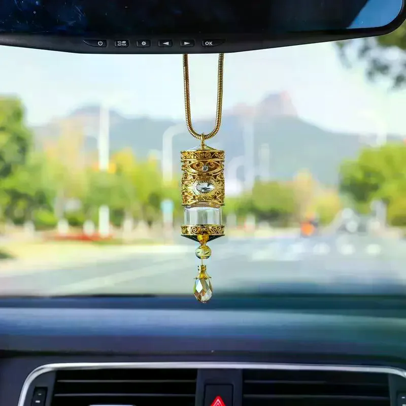 Car Accessories Mirror Hanging - Auto-Lufterfrischerhalter aus Legierung – Goldene hängende