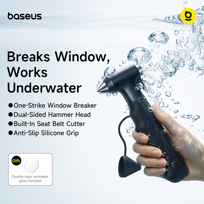 Car Emergency Tool Kit - Baseus GoTrip DT2 Auto-Sicherheitshammer 2-in-1 Fensterzerschläger