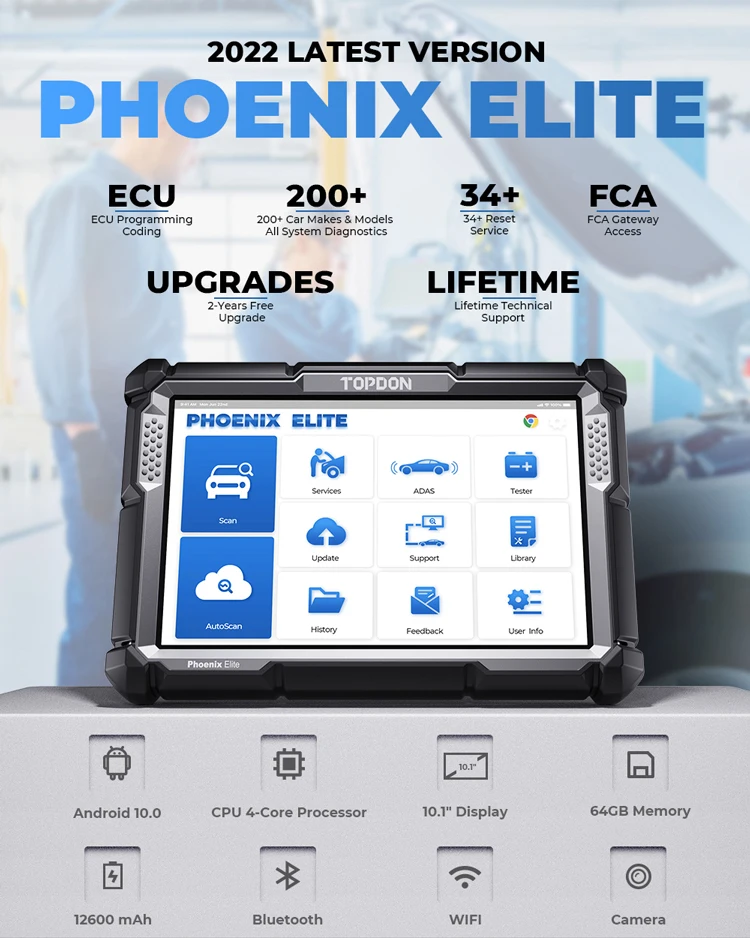 TOPDON PHOENIX ELITE Auto-Ecu- – Obd2 Scanner Bewertung und Preis