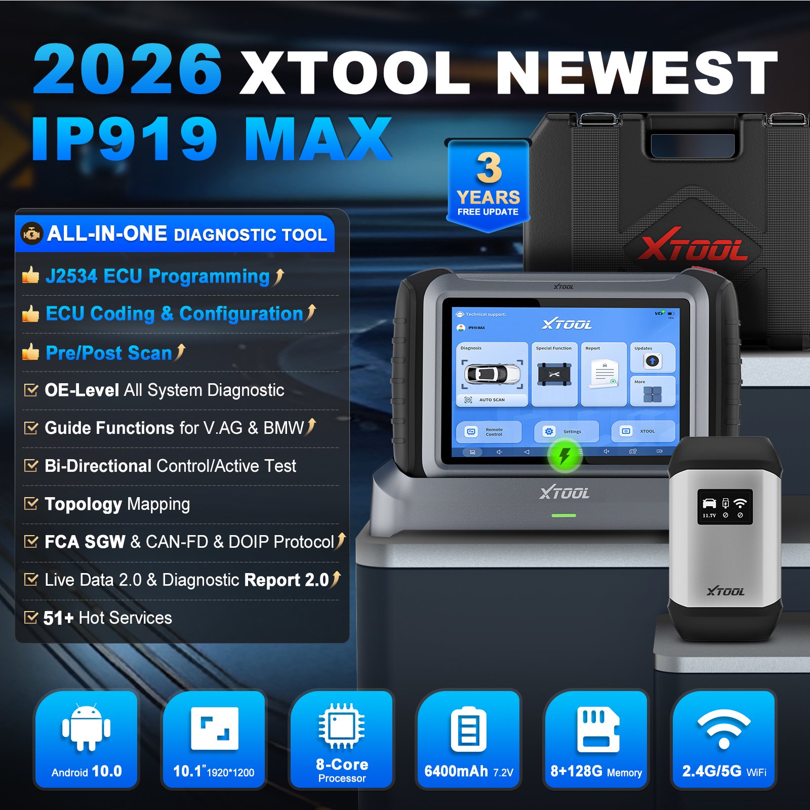 EU-Lager XTOOL IP919MAX J2534  – Obd2 Scanner Bewertung und Preis