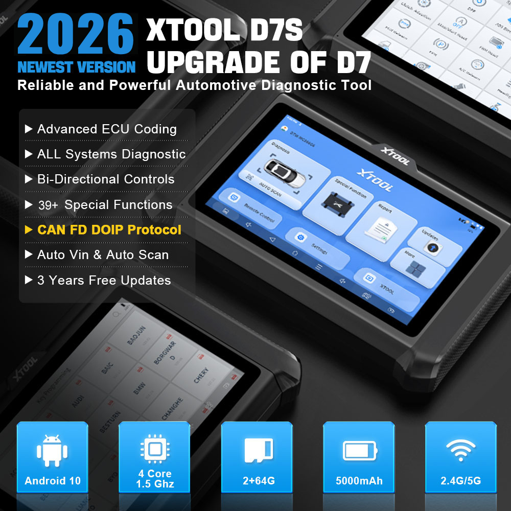 USA Lager XTOOL D7S Auto-ECU-C – Obd2 Scanner Bewertung und Preis